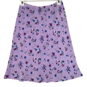 My Michelle Midi Skirt Size 7/8 Sheer Floral Lavender Cottagecore Y2K Romantic